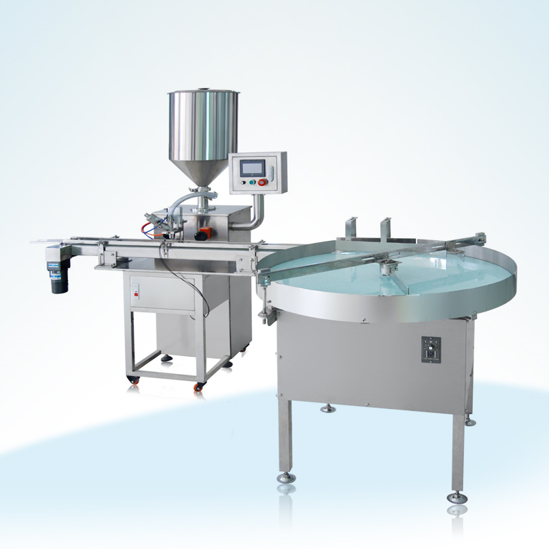 全自動單頭膏體灌裝機+理瓶機