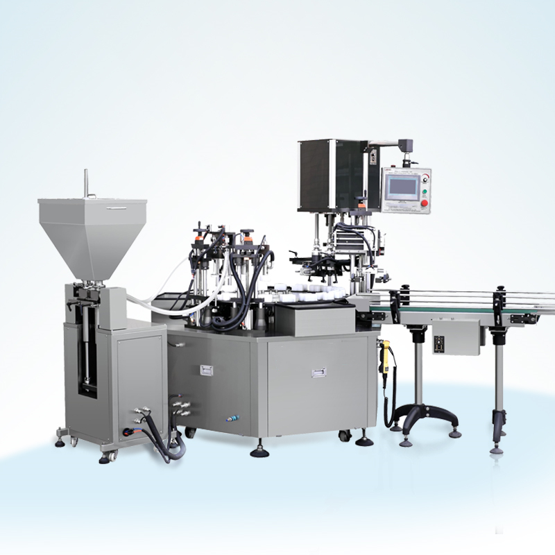 轉盤式水乳膏灌裝旋蓋一體機